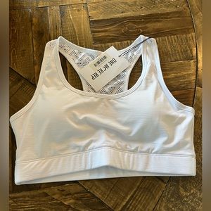 Brand new white athletic sports bra (medium)